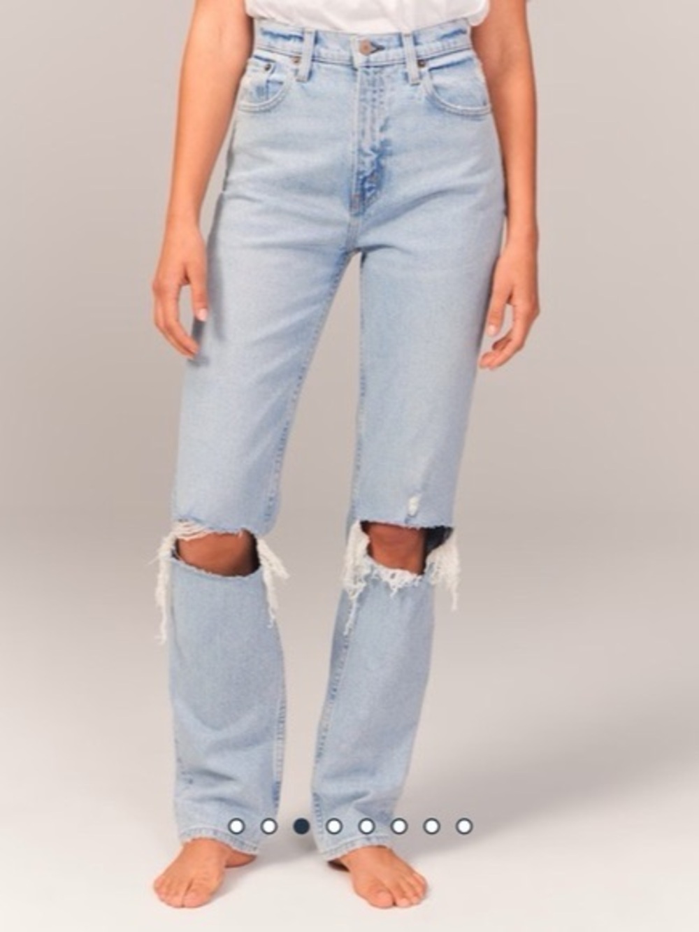 NWT Abercrombie & Fitch 90s Straight Ultra High Rise Ripped Jeans 29/8R